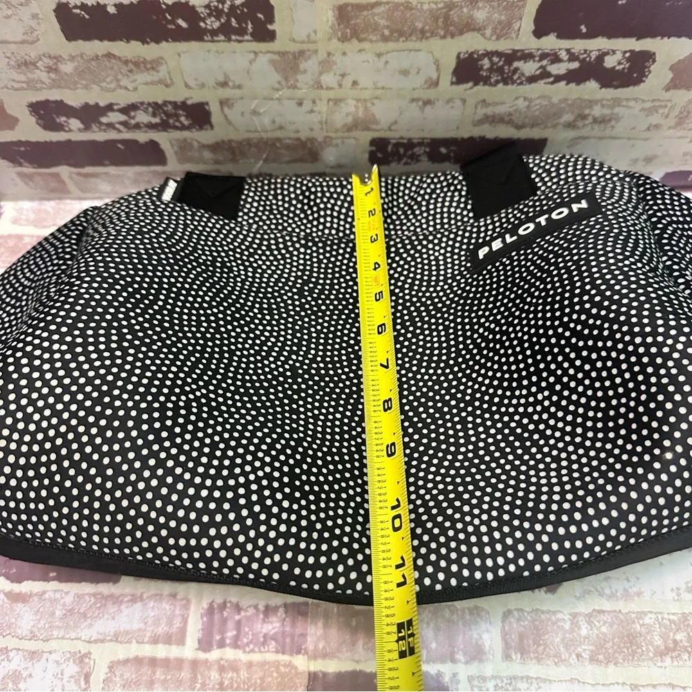 Peloton Black and White Duffel Bag with Speckled Design